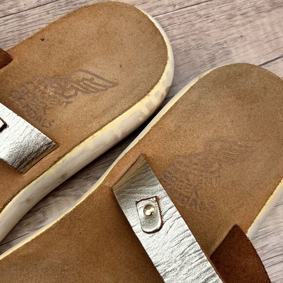 Ancient Greek Sandals Womens Size 39 Gold Summer Solid Color Strap Flat - Picture 12 of 13